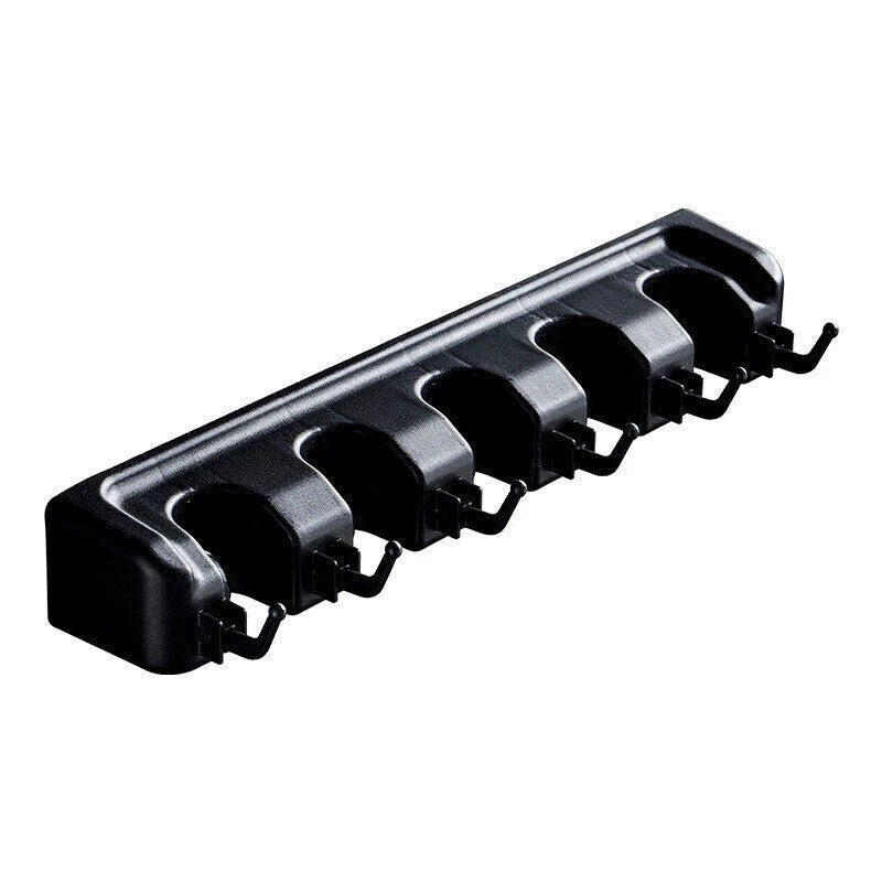 Wall Mounted Brush Storage Rack Broom Hanger Mop Holder Kitchen Organizer Black