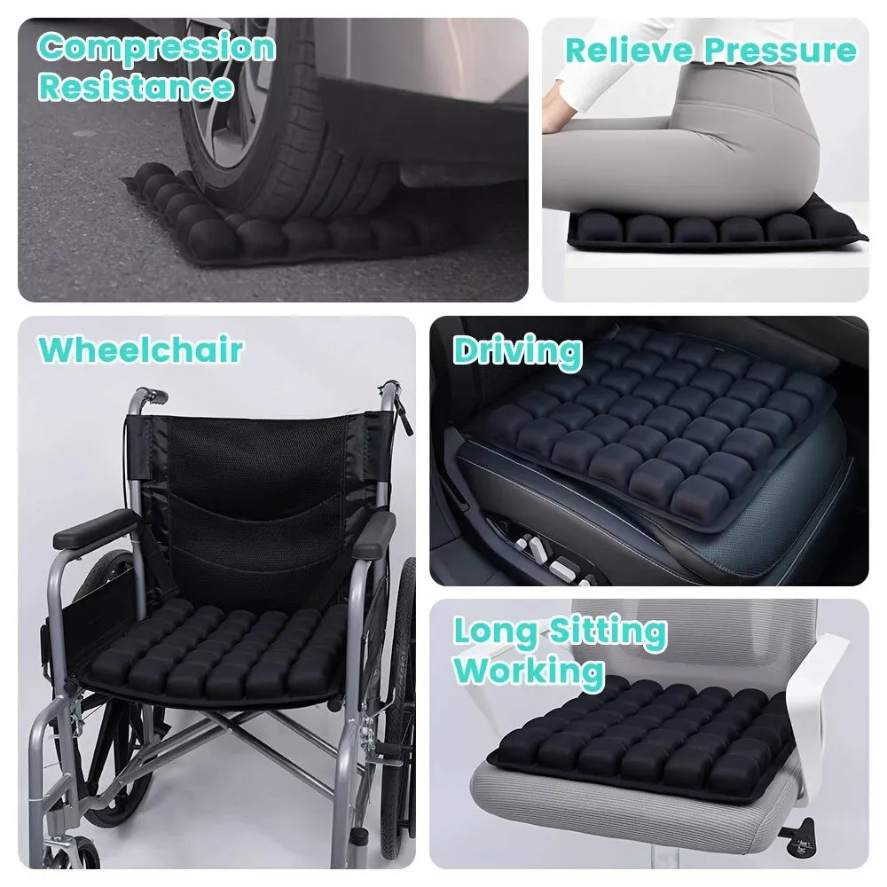 Anti-Decubitus Airbag Wheelchair Inflatable Travel Cushion Office Car Air Seat