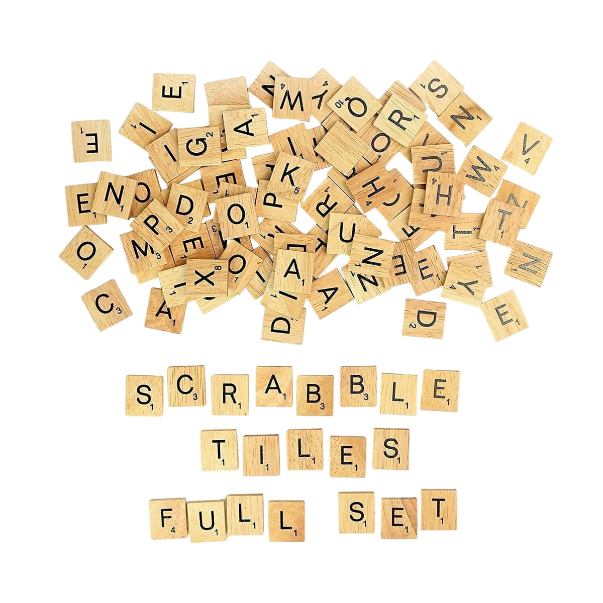 200x Alphabet Scrabble Tiles Letters Numbers Christmas Wooden Letters