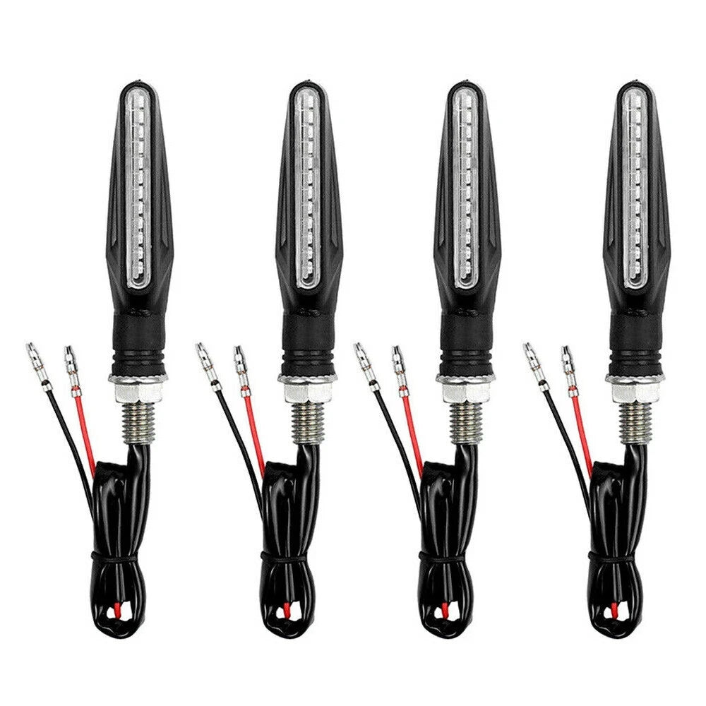 4X Flowing Water Light Amber Blinker Lamp Motorcycle Indicators LED Turn Signal