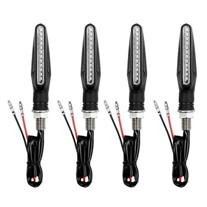 4X Flowing Water Light Amber Blinker Lamp Motorcycle Indicators LED Turn Signal