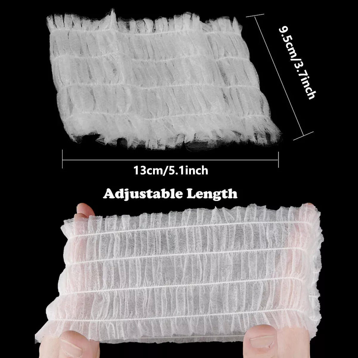 100pcs Salon Care Hair Styling Nets Nonwoven Disposable Hair Bands White