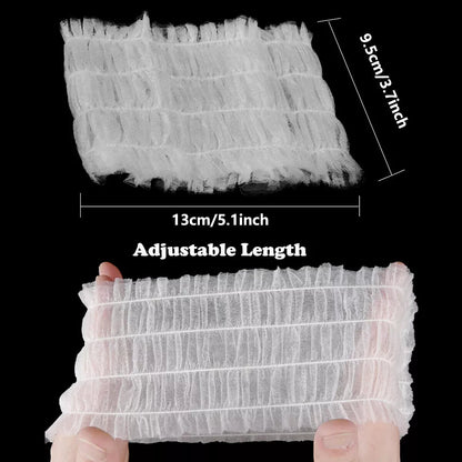 100pcs Salon Care Hair Styling Nets Nonwoven Disposable Hair Bands White