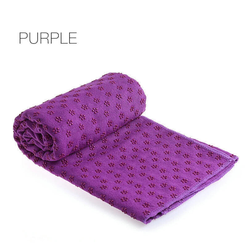 Microfiber Thick Fitness Gym Blanket Non-Slip Eco-friendly Yoga Mat Towel Purple