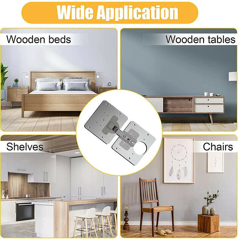 Rust Resistant Steel Furniture Repair Mount Tool Hinge Repair Plate Cupboard