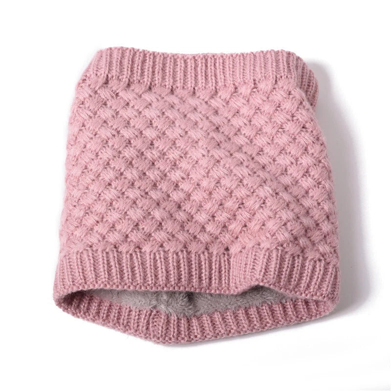 Winter Knitted Scarf Thermal Warm Thicken Chunky Neck Warmer Tube Pink