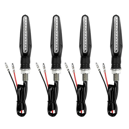 4X Flowing Water Light Amber Blinker Lamp Motorcycle Indicators LED Turn Signal