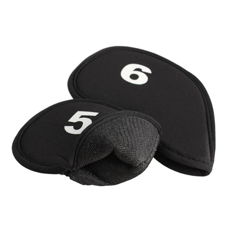 Neoprene Golf Club Iron Putter Head Protector Covers Black Set 10PCS