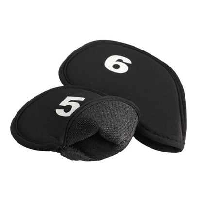 Neoprene Golf Club Iron Putter Head Protector Covers Black Set 10PCS