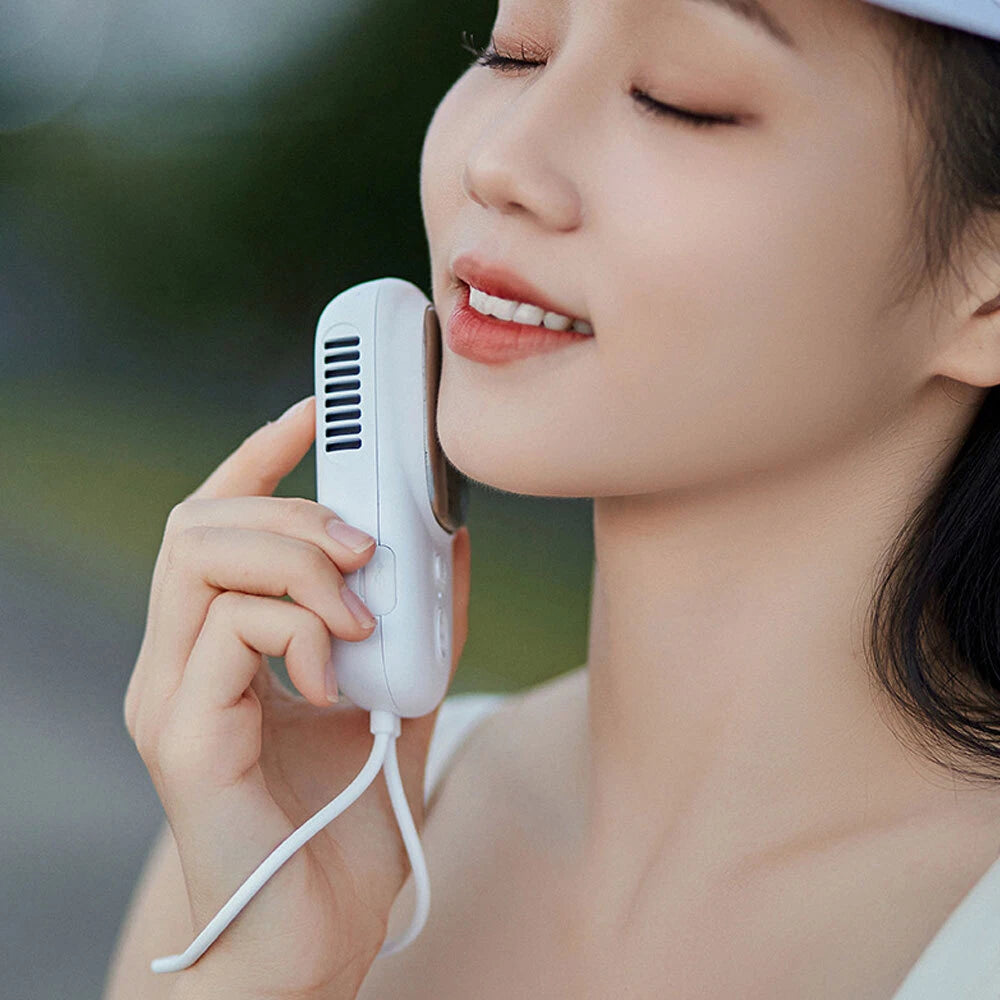 Personal Cooling Relief Ice Muscle Repair Calming Compress Neck Fan White