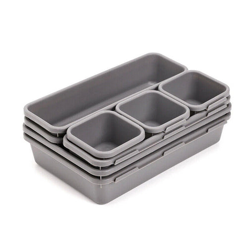 Cutlery Storage Tray Organizer Box Office Home Kitchen 8pcs Drawer Desk Set