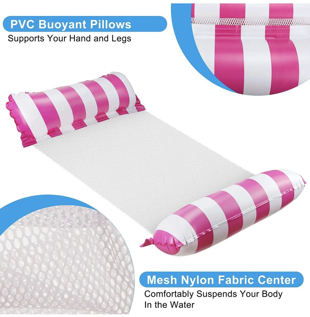 Pool Bed Swimming Chair Toy Inflatable Portable Floating Water Hammock Float