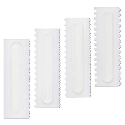 4PCS Smoother Edge Frosting Scraper Cake Decorating Icing Comb Pastry Spatulas