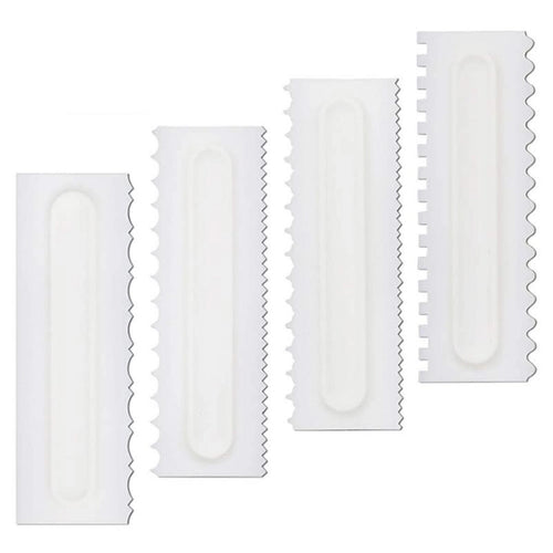 4PCS Smoother Edge Frosting Scraper Cake Decorating Icing Comb Pastry Spatulas