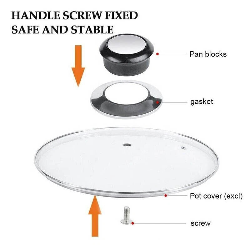 2Pcs Pot Pan Lid Hand Grip Knob Handle Saucepan Kitchen Cookware Replacement