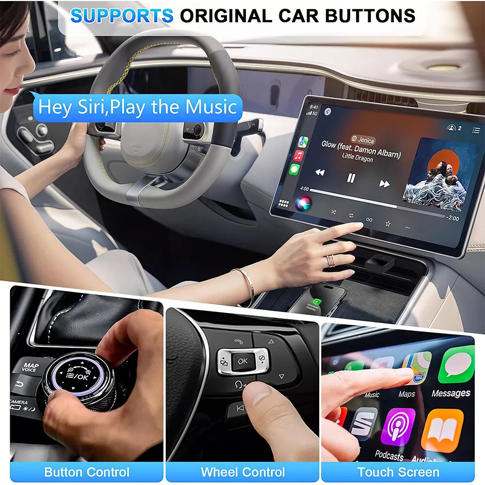 USB Car Dongle Adapter Android Auto Carplay Wired to Wireless Adapter