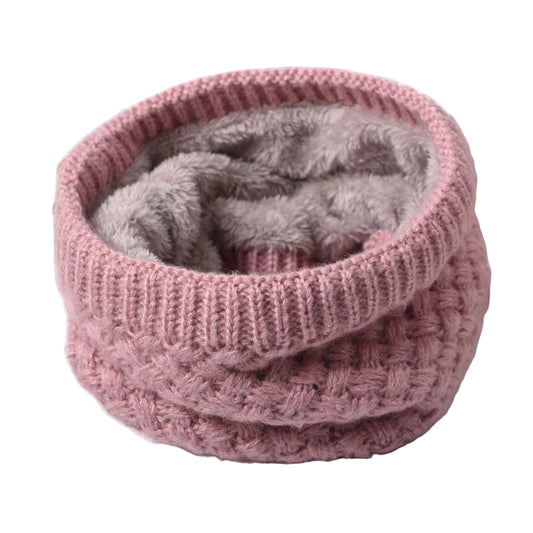 Winter Knitted Scarf Thermal Warm Thicken Chunky Neck Warmer Tube Pink