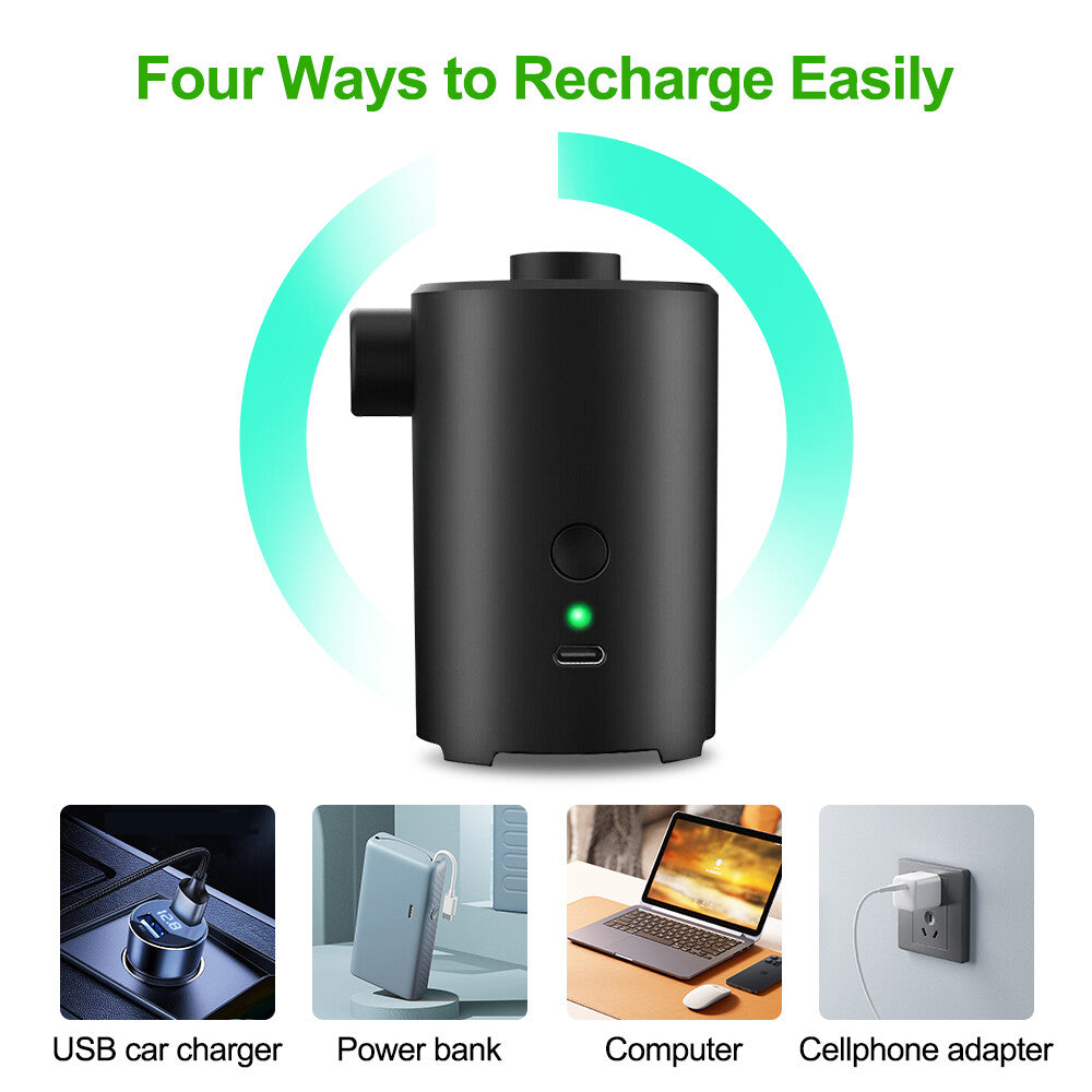 USB Rechargeable Inflator Electric Pump 20W Portable Bed Matress Pool Air Pump