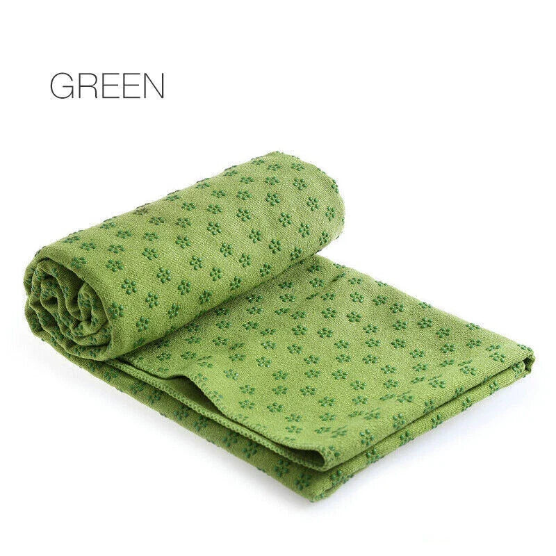 Microfiber Thick Fitness Gym Blanket Non-Slip Eco-friendly Yoga Mat Towel Green