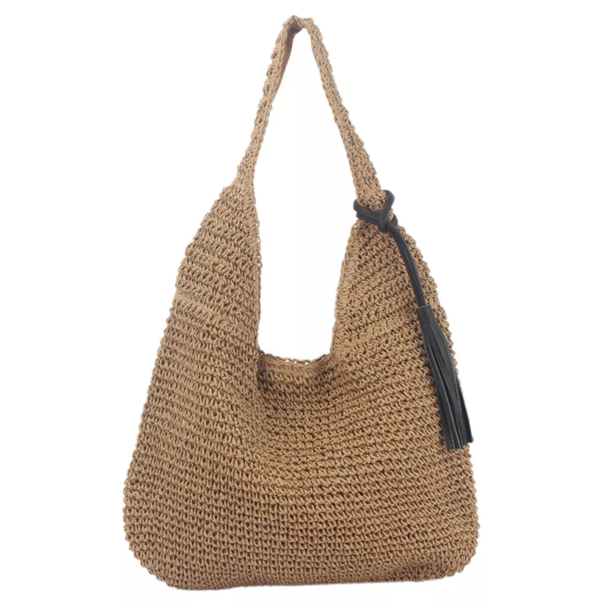 Straw Woven Basket Handbag Large Capacity Shoulder Bag Women Beach Bag Tote Bag