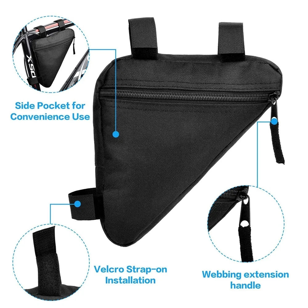 Bike Cycling Triangle Bag Sporting Accessories Bicycle Black Pouch Front Frame