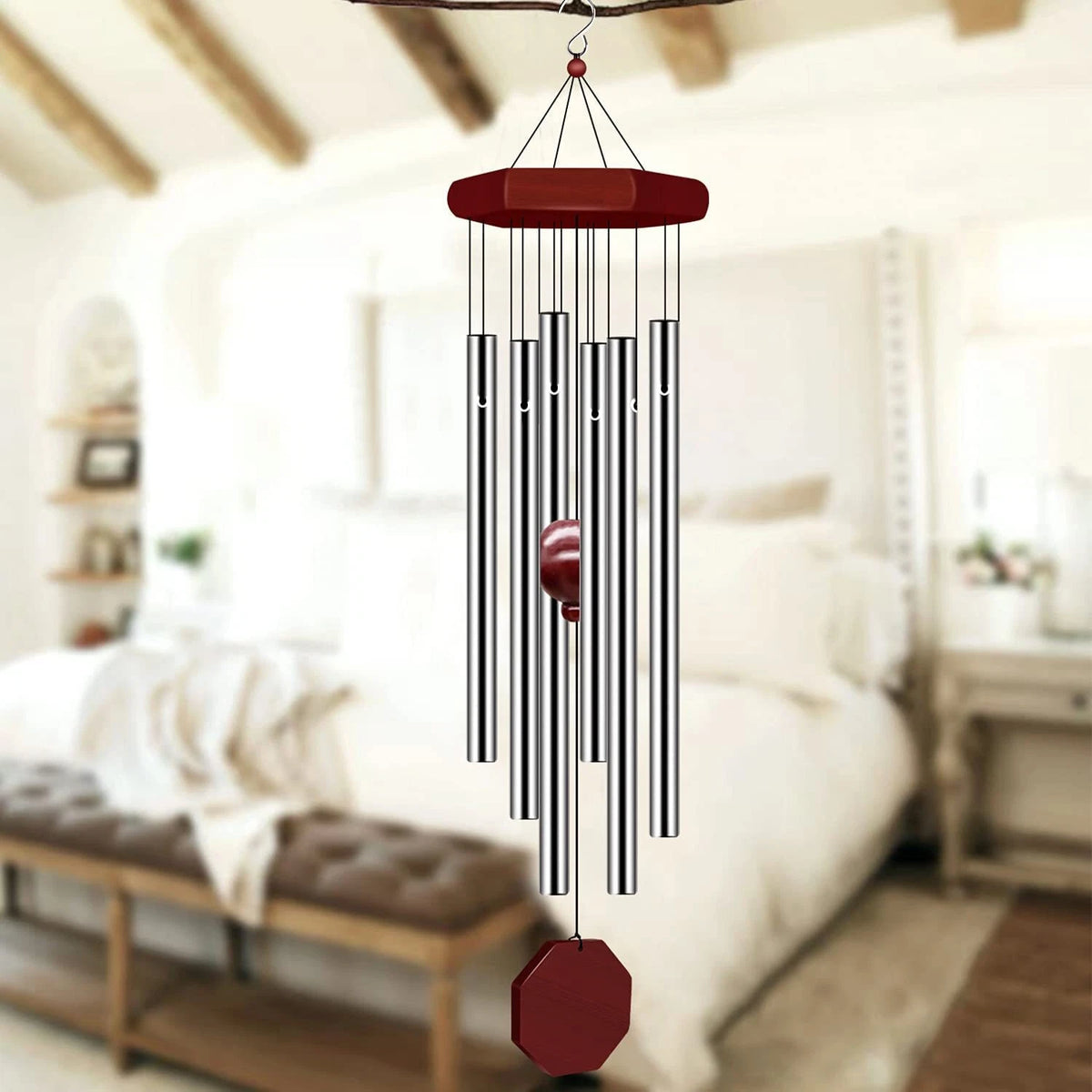 Home Decor Wind Chimes Garden Large Deep Tone Windchime 6 Tubes Chapel Bell