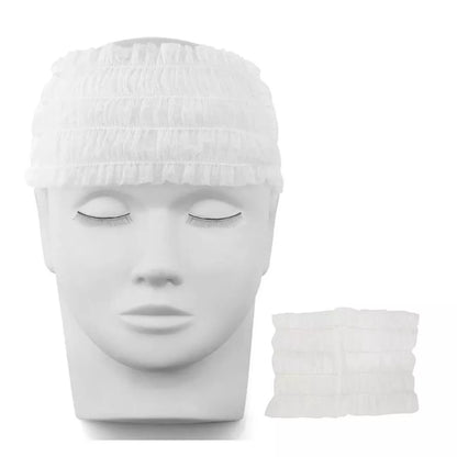 100pcs Salon Care Hair Styling Nets Nonwoven Disposable Hair Bands White