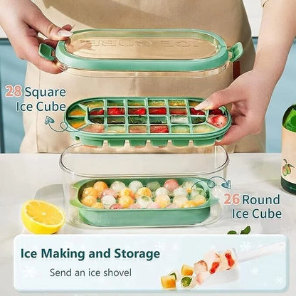 54 Grids Ice Cube Tray Scoop Set 4 in 1 Ice Cube Mould Storage Box Lid