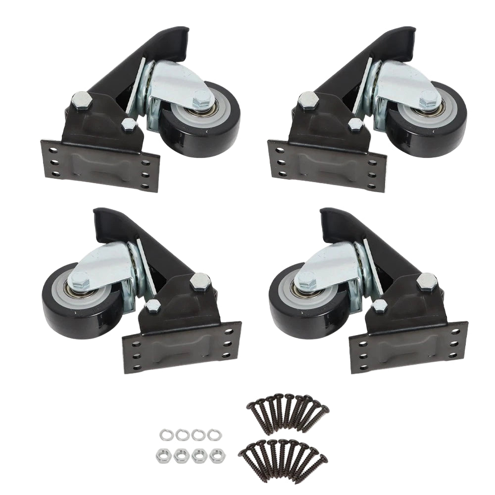 4PCS Heavy Duty Retractable Casters Kit Workbench Caster Wheels 2.5" 660Lbs