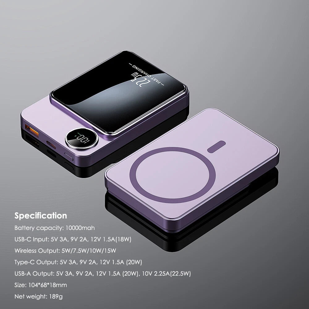 Magsafe Battery Charger Magnetic Power Bank iPhone 15 14 13 12 11 Purple