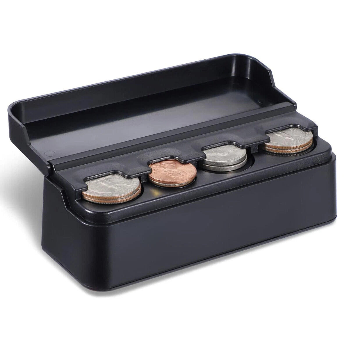 2X Portable Mini Change Storage Box Car Interior Coin Holder Organizer