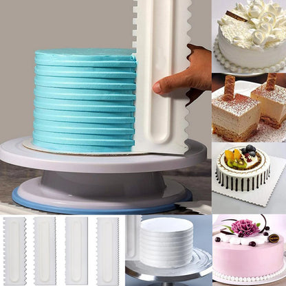 4PCS Smoother Edge Frosting Scraper Cake Decorating Icing Comb Pastry Spatulas