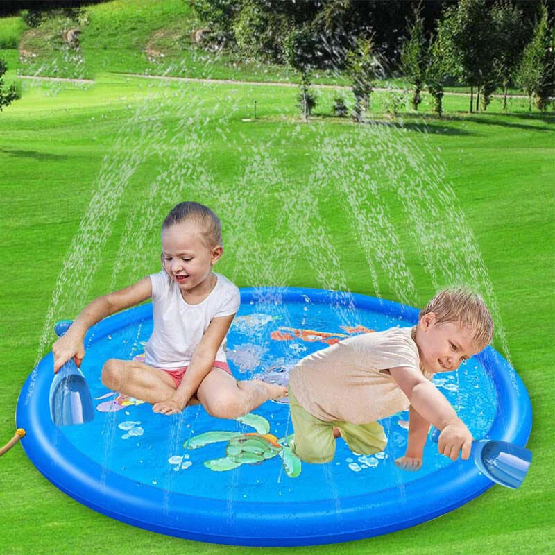 Inflatable Spray Pool Toy Kids Splash Sprinkler Water Play Pad Mat Dolphins