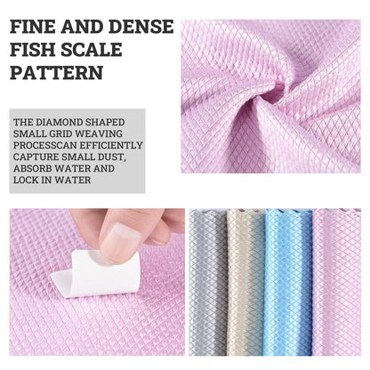 5pcs Magic Rag Assorted Nano Scale Streak-Free Glass Cleaning Cloth Large