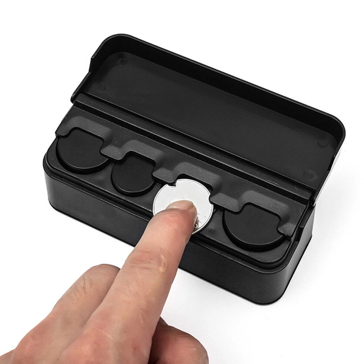 2X Portable Mini Change Storage Box Car Interior Coin Holder Organizer