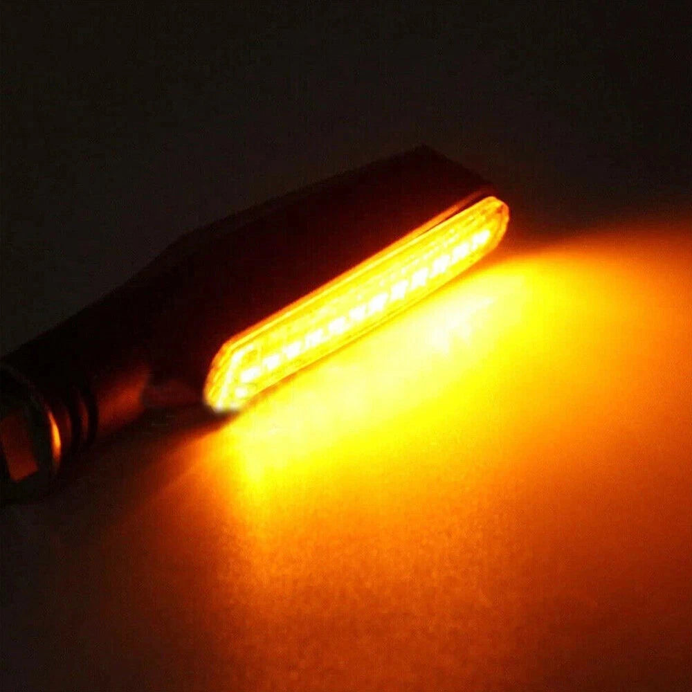 4X Flowing Water Light Amber Blinker Lamp Motorcycle Indicators LED Turn Signal