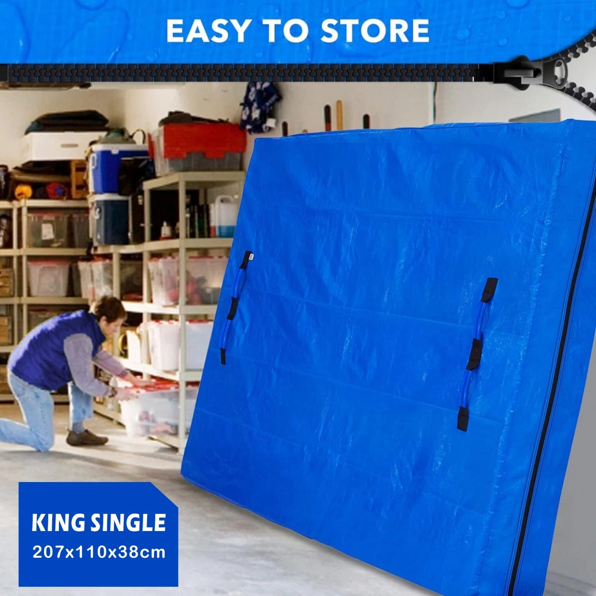 Easy Moving Carry Storage Mattress Bag Protector Dust Cover King Single Size