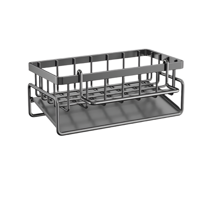 Sponge Soap Brush Steel Holder Kitchen Sink Drain Caddy Rack Storage Organizer