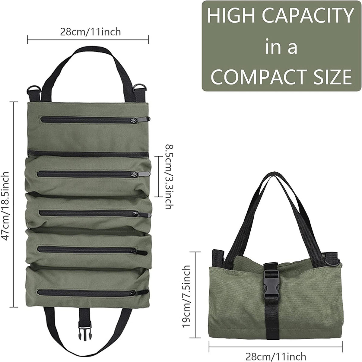 Large Wrench Super Big Pouch Roll Up Canvas Bag Tool Roll Organizer