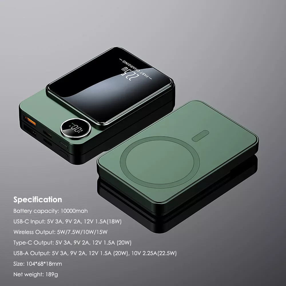 Magsafe Battery Charger Magnetic Power Bank iPhone 15 14 13 12 11 Green