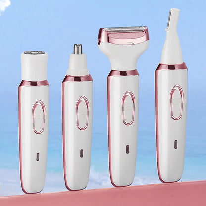 Rechargeable Painless Razor Bikini Trimmer 4 in 1 Cordless Electric White Shaver