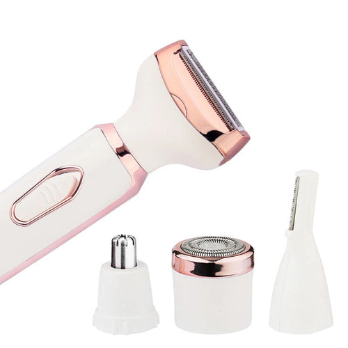 Rechargeable Painless Razor Bikini Trimmer 4 in 1 Cordless Electric White Shaver