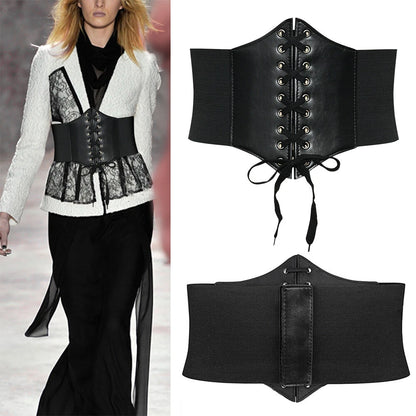 Wide Underbust Waistband Corset Belt Women Body Shaper Buckle Waist Belt