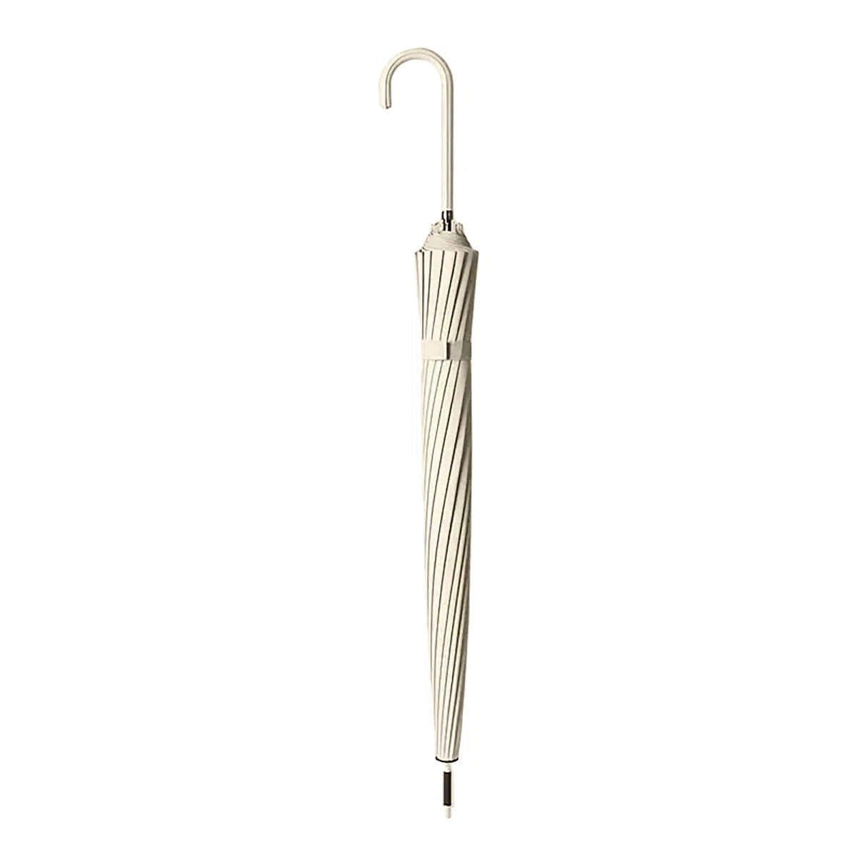 Long Handle Rain Sun Umbrella Large 16 Bone Automatic Dual Use Unisex Beige