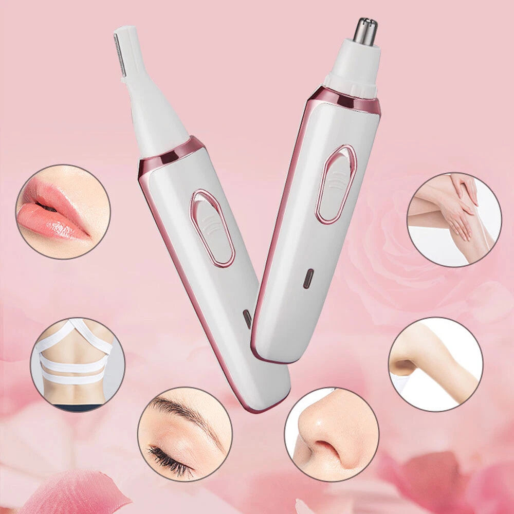 Rechargeable Painless Razor Bikini Trimmer 4 in 1 Cordless Electric White Shaver