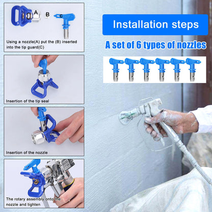 Reversible Paint Spray Tips Airless Sprayer Filters Spray Guns Nozzles Tip