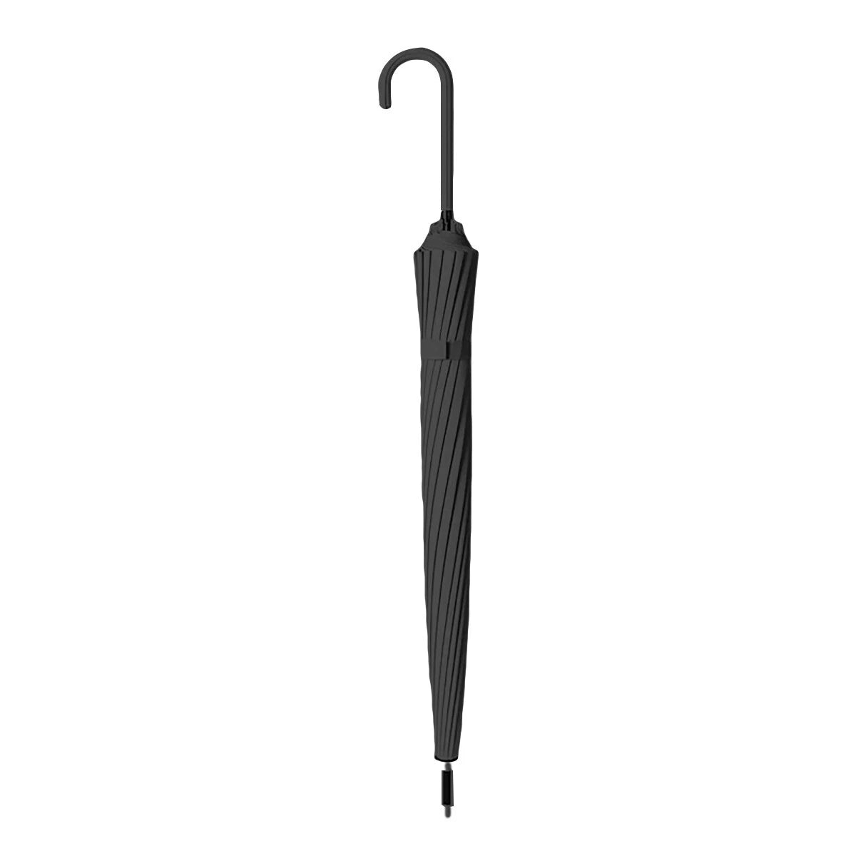 Long Handle Rain Sun Umbrella Large 16 Bone Automatic Dual Use Unisex Black