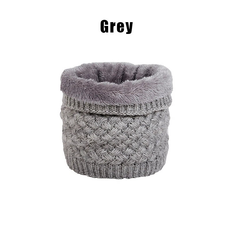 Winter Knitted Scarf Thermal Warm Thicken Chunky Neck Warmer Tube Grey