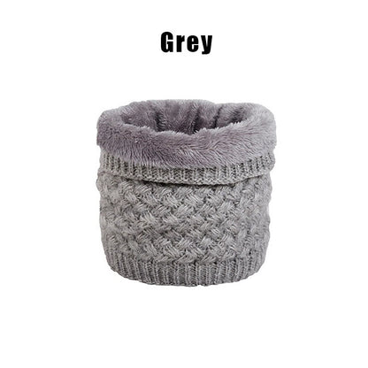 Winter Knitted Scarf Thermal Warm Thicken Chunky Neck Warmer Tube Grey