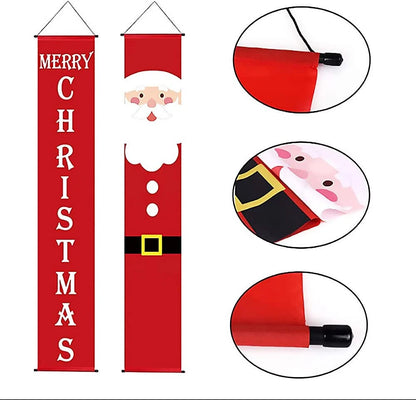 Xmas Door Banner Wall Hanging Decoration Christmas Porch Sign Oxford Cloth